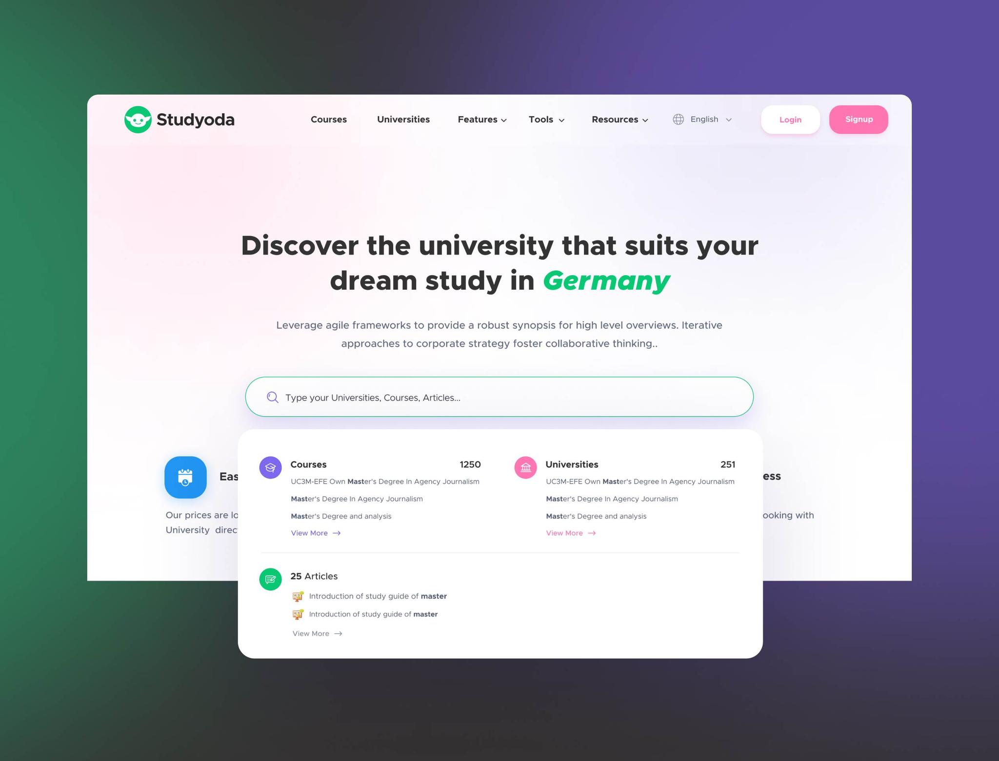 E-Learning Management Platform for Finding and Comparing Degrees case study